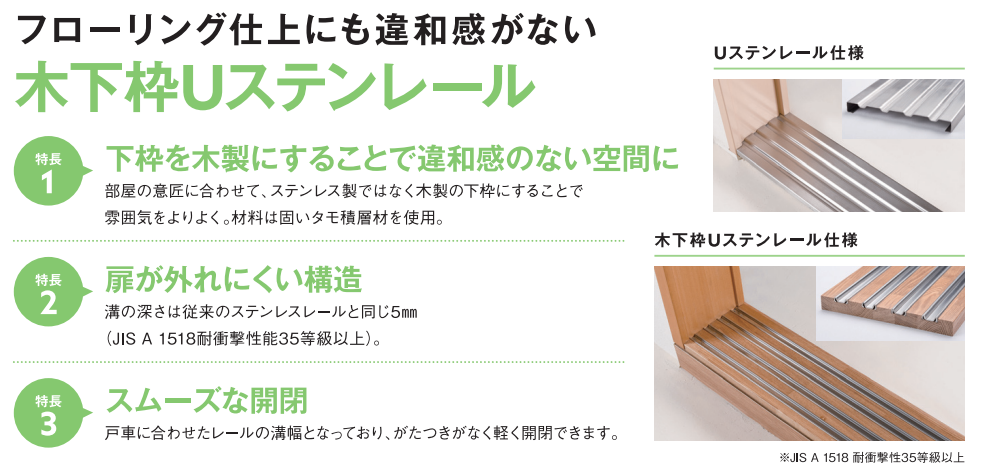 木下枠Uステンレール